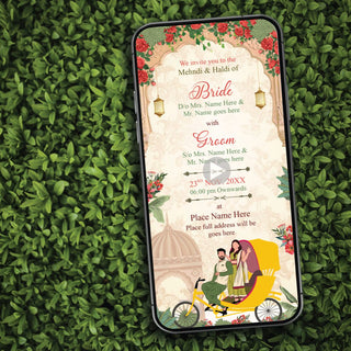 Floral Mehndi & Haldi Invitation Video | IM-2371-V