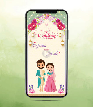 Floral Wedding Invitation Video Template | W-293-V