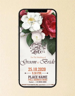 Floral Wedding Invitation eCard | W-65