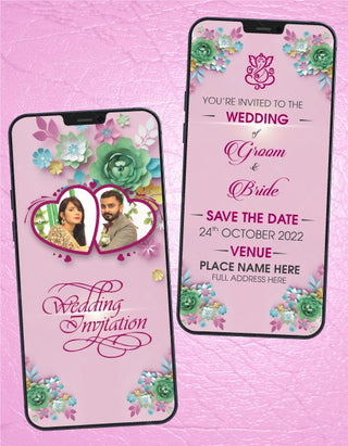 Floral Wedding Invitation eCards | W-52