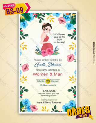 Floral Baby Shower Invitation Ecards 