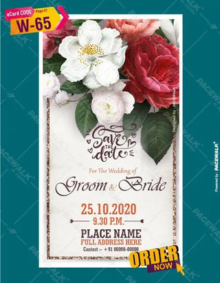 Floral Wedding Invitation eCard 