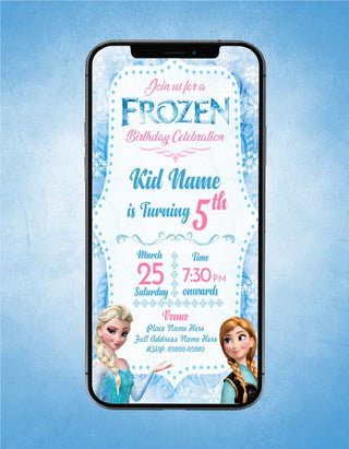 Frozen Birthday Invitation Card Online | B-28