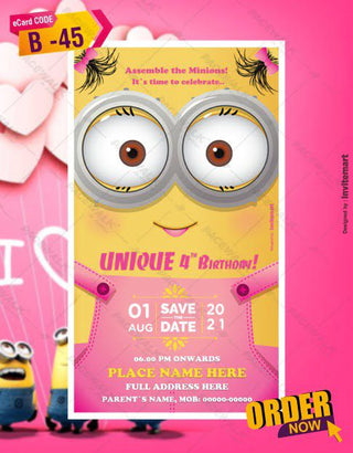 Funny Minions Invitation Card 