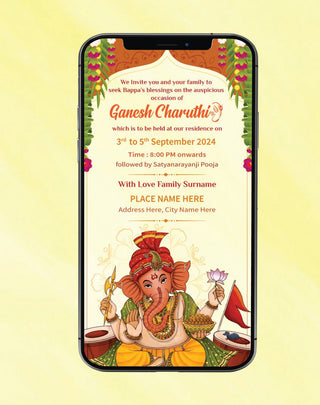 Ganesh Chaturthi Invitation Card | GC-14