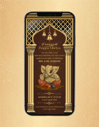 Ganpati Invitation Card Template | IM-2301