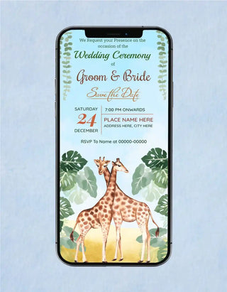 Giraffe Themed Wedding Invitation | IM-2220