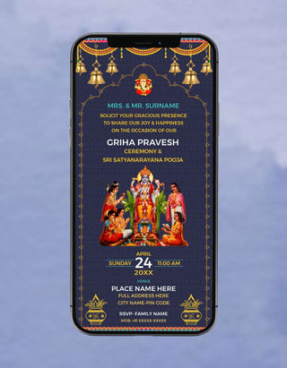 Griha Pravesh & Satyanarayan Puja Invitation Card | IM-2263