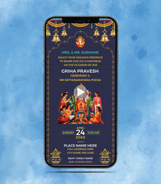 Griha Pravesh & Satyanarayan Puja Invitation Video | IM-2263-V