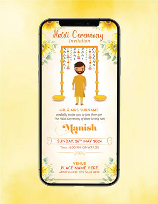 Groom Haldi Ceremony Invitation Templates