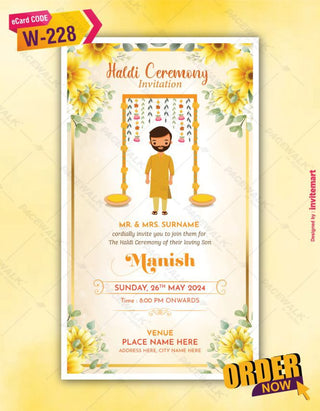 Groom Haldi Ceremony Invitation Templates