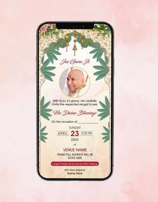 Guru Ji Satsang Invitation Card Online | IM-2653