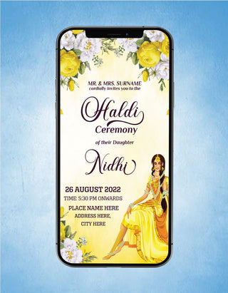 Haldi Ceremony Invitation Card | W-121