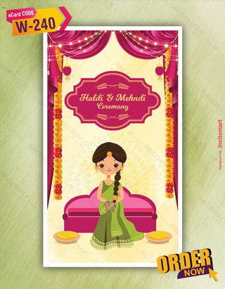 Haldi And Mehndi Ceremony Invitation Card 