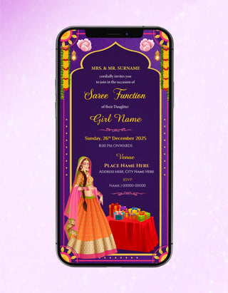 Half Saree Function Invitation Card | SF-05