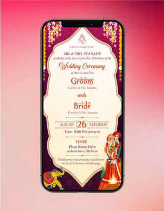 Hindu Wedding Invitation Card | W-238