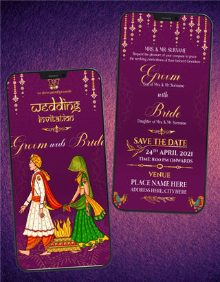 Hindu Wedding Invitation Templates | W-95