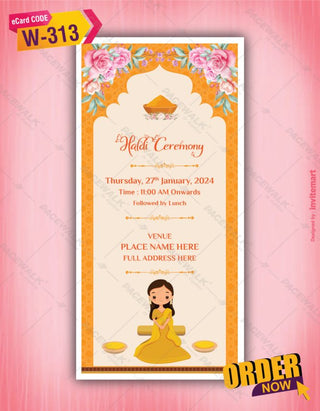 Hindu Wedding Multiple Events Invite PDF Cards | W-313