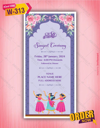 Hindu Wedding Multiple Events Invite PDF Cards | W-313