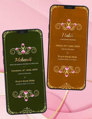 Indian Caricature Wedding Invitation Pdf Card