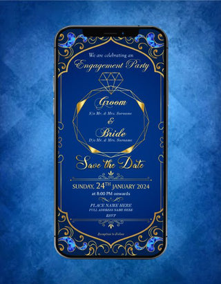 Indian Ring Ceremony invite card | R-12