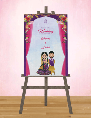 Indian Wedding Welcome Sign Board Design | BD-07