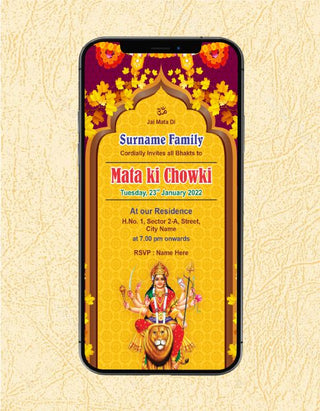 Invitation Card For Mata ki Chowki | M-32