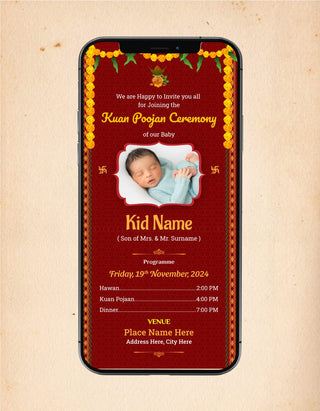 Kuan Poojan Invitation Card | KP-05