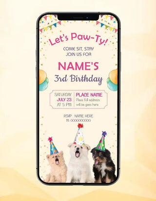 Lets Pawty Birthday Invitations | IM-2599