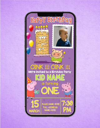 Little Piggy Birthday Party Invitations | B-36