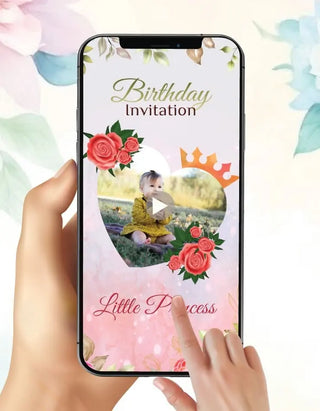 Little Princess With Photo Birthday Invitation Video | IM-2624