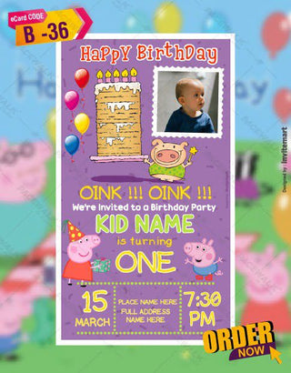 Little Piggy Birthday Party Invitations