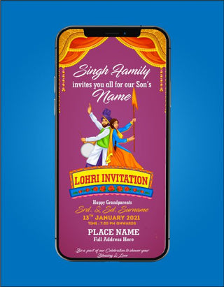 Lohri Invitation Card for WhatsApp | HL-03