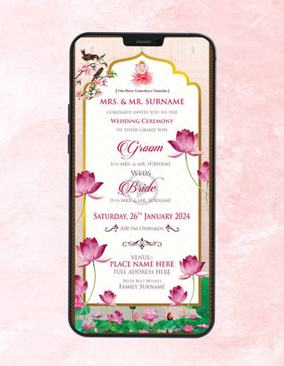 Lotus Theme Wedding Invitation Video | W-263-V