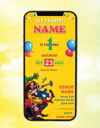 Marvel Avengers First Birthday Invitation | IM-2609