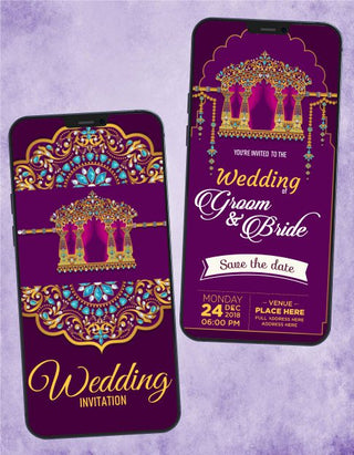 Marwari Theme Wedding Invitation eCard | W-37