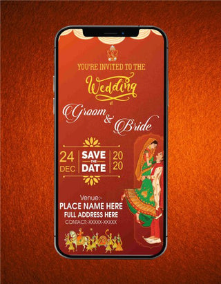 Marwari Wedding Invitation Card | W-87