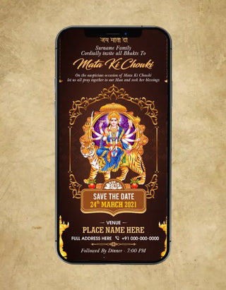 Mata Ki Chowki Invitation Maker | M-28