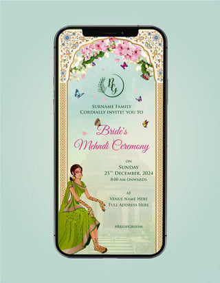 Mehndi Ceremony Invitation Templates | W-326