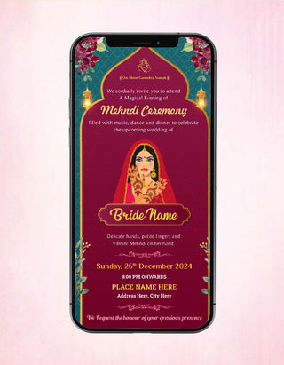 Mehndi Ceremony Invitation | W-303