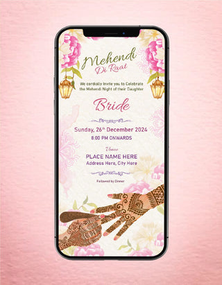 Mehndi Di Raat Invitation | W-308