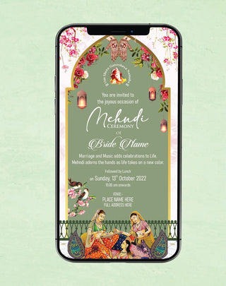 Mehndi Invitation Card | W-262