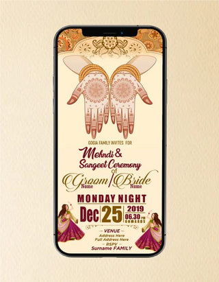 Mehndi Invitation ecard | W-64