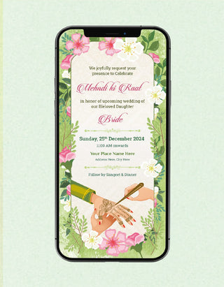 Mehndi Ki Raat Invitation | W-305