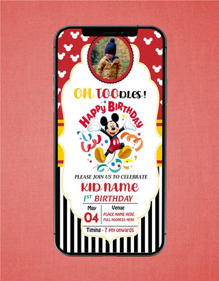 Mickey Mouse Birthday Invitation Card Templates | B-26