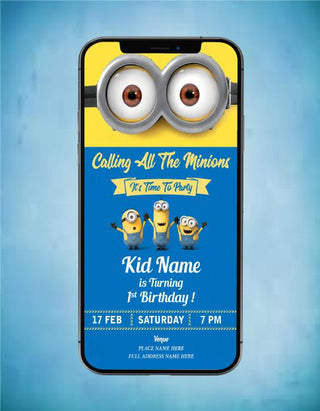 Minions Birthday Invitation Card Template | B-21