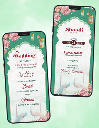 Modern Indian Wedding Card | W-354