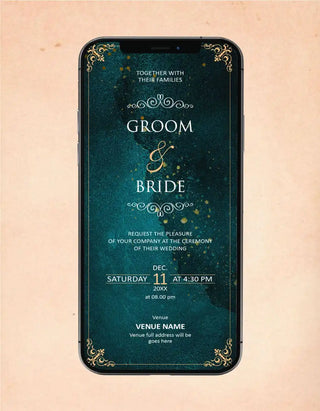 Modern Wedding Ceremony Invitation | W-375