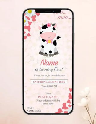 Moo Moo Cow Birthday Invitation | IM-2596