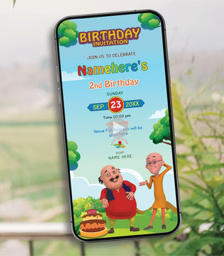 Motu Patlu Birthday Invitation Video | B-81-V